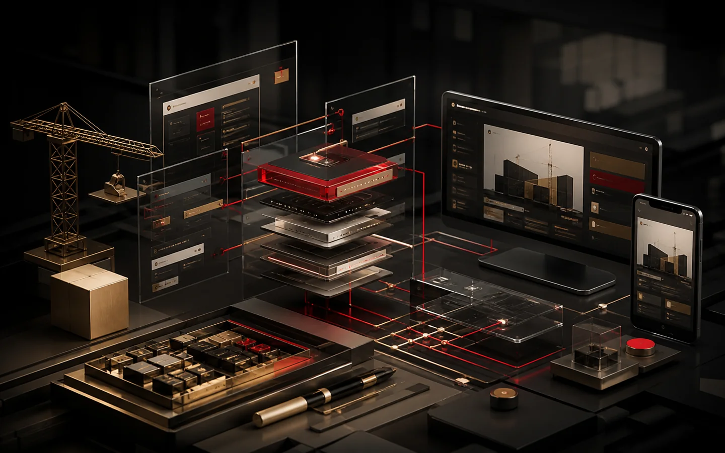 Arquitectura de software modular conectada con interfaces responsive