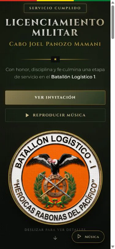 Captura de Licenciamiento Militar - Cabo Joel Panozo Mamani